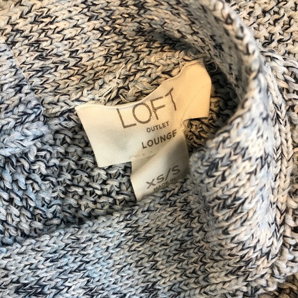 LOFT Lounge Chunky Knit Sweater Oversized Blue - Picture 5 of 6
